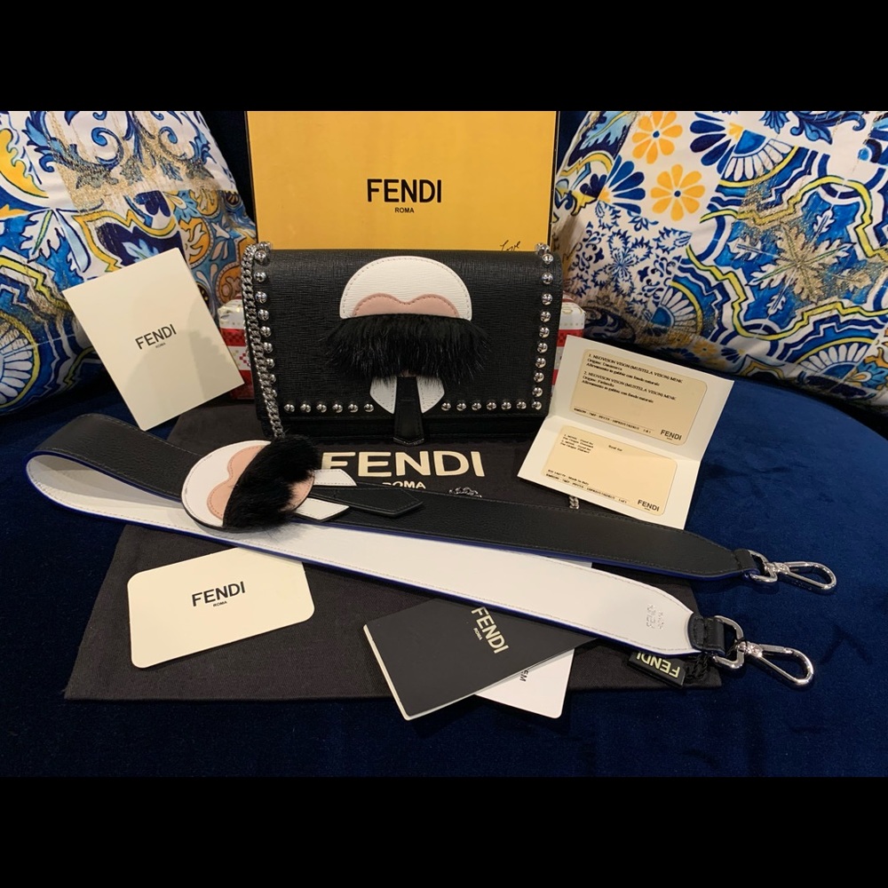 NEW FENDI Roma Karlito bag & strap MINK